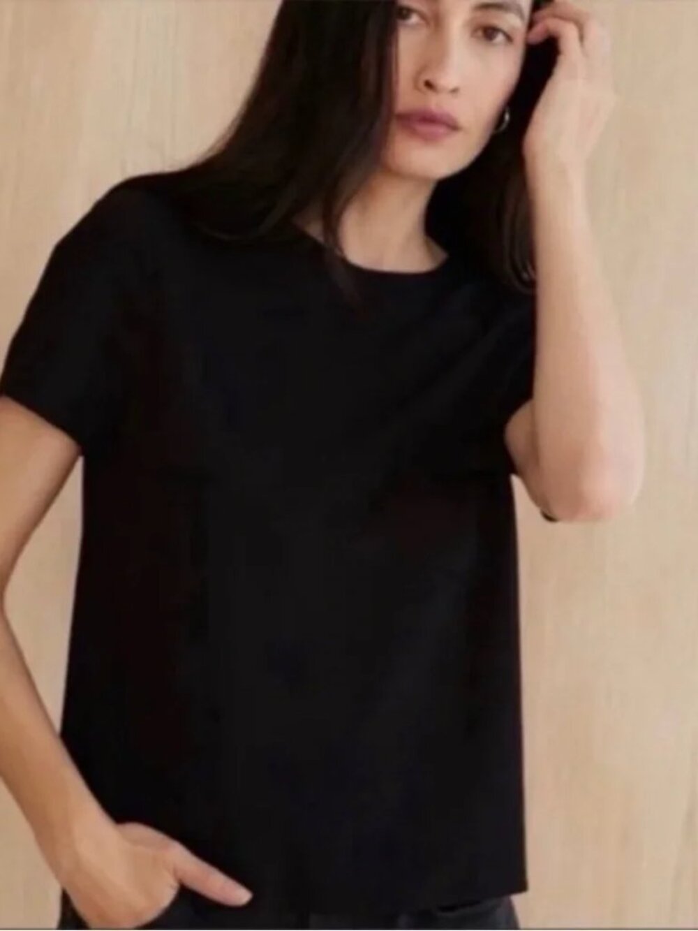 Jenni Kayne Crepe T-Shirt Black L